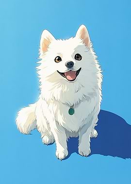 Happy White Dog Portrait