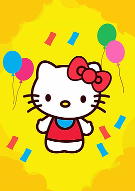 Hello Kitty Celebration with Balloons