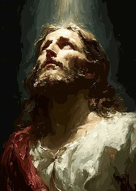 Jesus Christ Portrait with Light