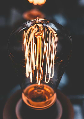 Vintage Style Light Bulb Close-Up
