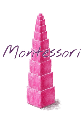 Montessori Teacher Education Pink Tower Illustration