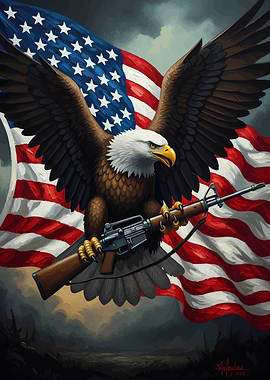 American Eagle Rifle Flag
