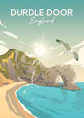 Durdle Door England Travel Poster
