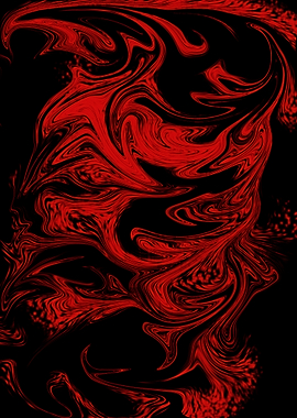 Red Swirls on Black Background