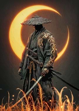 Samurai Warrior Crescent Moon