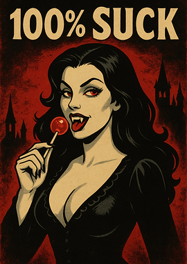 Vampire with Lollipop - 100% Suck