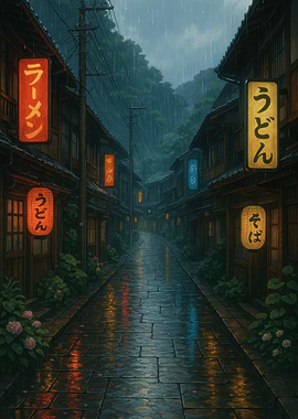 Japanese Rainy Street