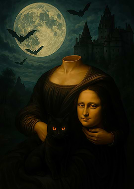 Mona Lisa at Halloween