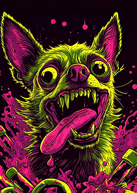 Psychedelic Dog Portrait