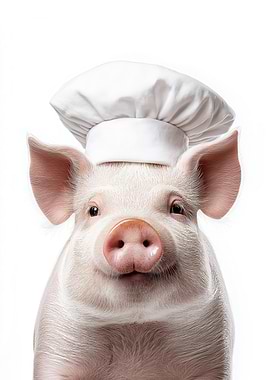 Pig Chef Portrait