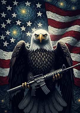 American Eagle Rifle Flag