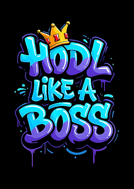 HODL Like a Boss Graffiti Art