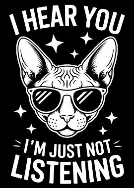 Cool Sphynx Cat with Sunglasses Illustration