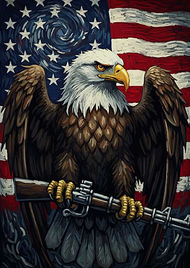 American Eagle Rifle Flag