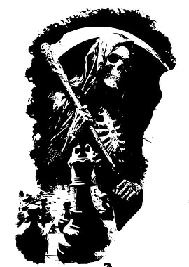 Grim Reaper Chess Black and White