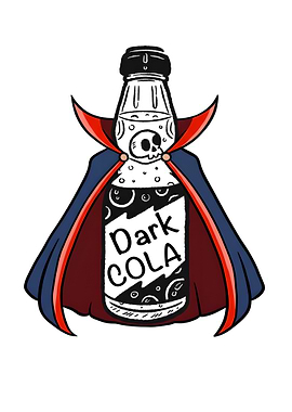 Dark Cola Vampire Cartoon Illustration