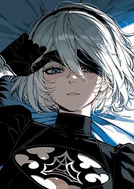 Anime Girl with Blindfold Illustration