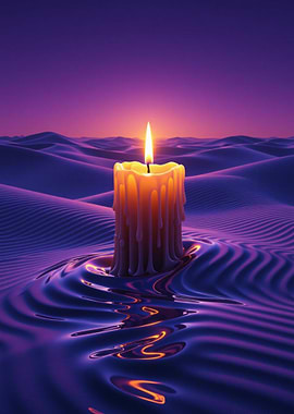 Candle in Purple Desert