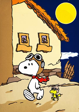 Snoopy and Woodstock Cartoon Illustration
