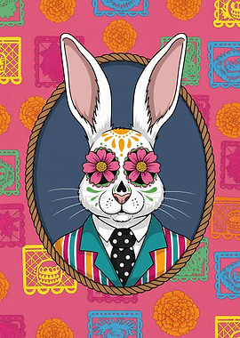 Day of the Dead Rabbit Portrait
