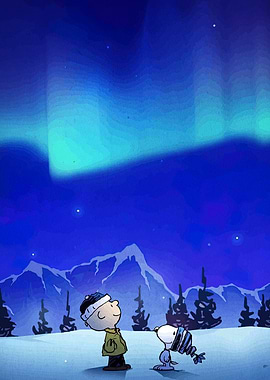 Charlie Brown and Snoopy Aurora Borealis
