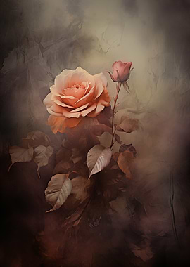 Elegant Peach Rose Vintage