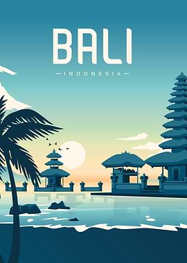 Bali, Indonesia Travel Poster