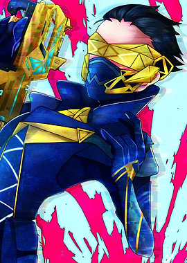 Futuristic Warrior with Golden Weapon