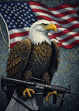 American Eagle Rifle Flag