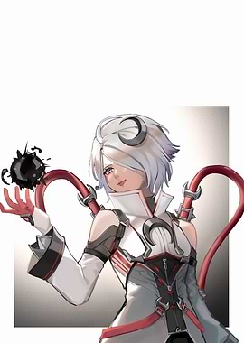 Anime Girl with Horns and Magic