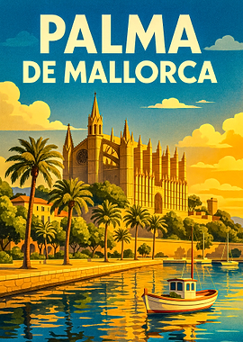 Palma de Mallorca travel poster