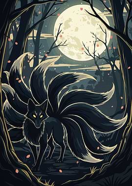 Nine-tailed Fox in Forest