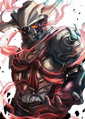 Armored Warrior with Glowing Eyes