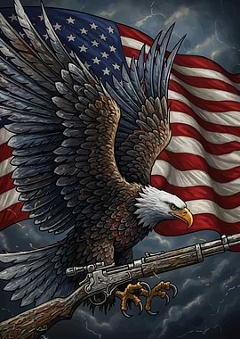 American Eagle Rifle Flag