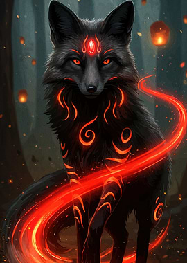 Mystical Fox Glowing Markings