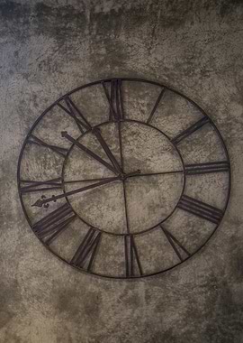 Vintage Clock on Textured Wall