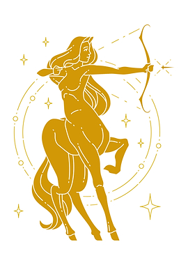 Golden Sagittarius Zodiac Sign Illustration