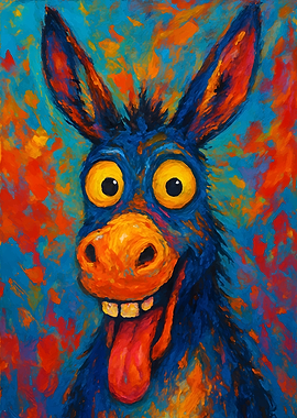 Colorful Donkey Portrait Painting