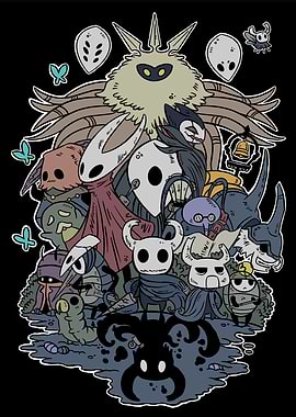 Hollow Knight Characters Group Illustration