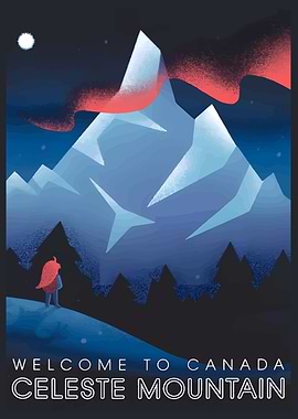 Celeste Mountain Canada Travel Poster
