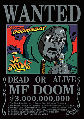 MF DOOM Wanted Poster Art