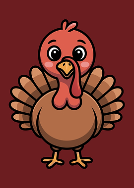 Cute Cartoon Turkey Illustration