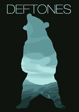 Deftones Bear Silhouette Landscape Art