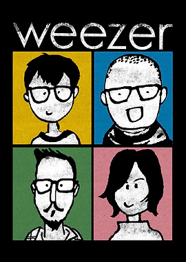Weezer Band Members Cartoon Portrait
