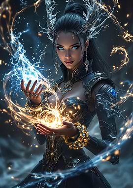 Sorceress with Magical Energy