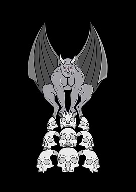 Gargoyle atop a skull pile