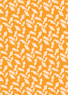 Orange and Beige Leaf Pattern