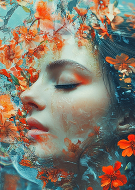 Floral Woman Portrait