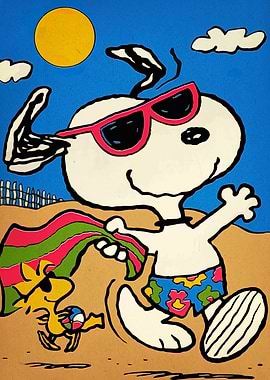 Snoopy and Woodstock at the Beach