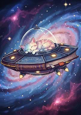 Cat Nap Space Bookship